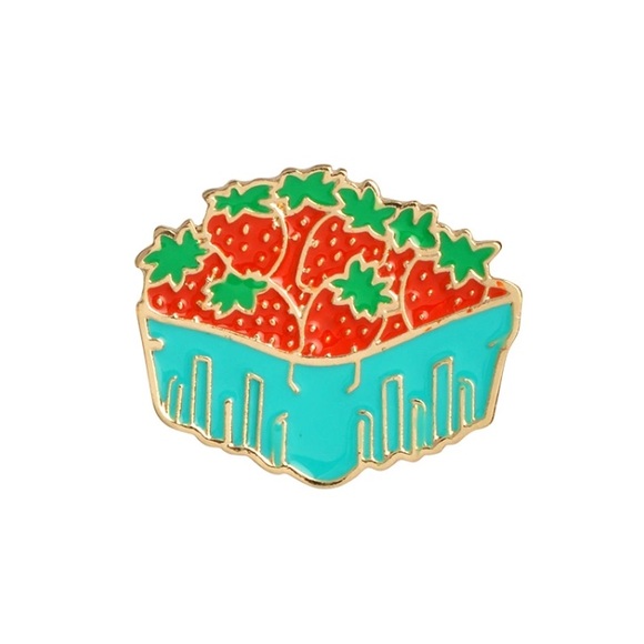 Jewelry - ONE DAY SALE | Strawberries Enamel Pin